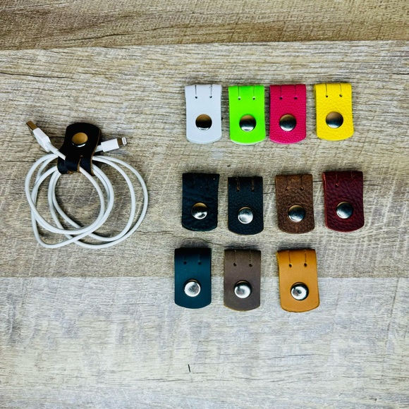 3 pack leather cord holder organizer/ cable storage handmade - Picture 1 of 6